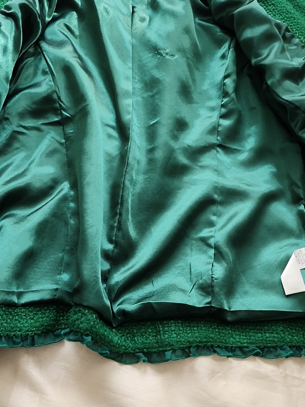 Joan Rivers Green Tweed Chain-Trim Button Jacket - Picture 7 of 7